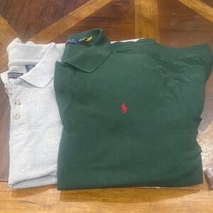 Polo by Ralph Lauren (1) Forest Green and (1) grey Long-Sleeve by Ultra Club